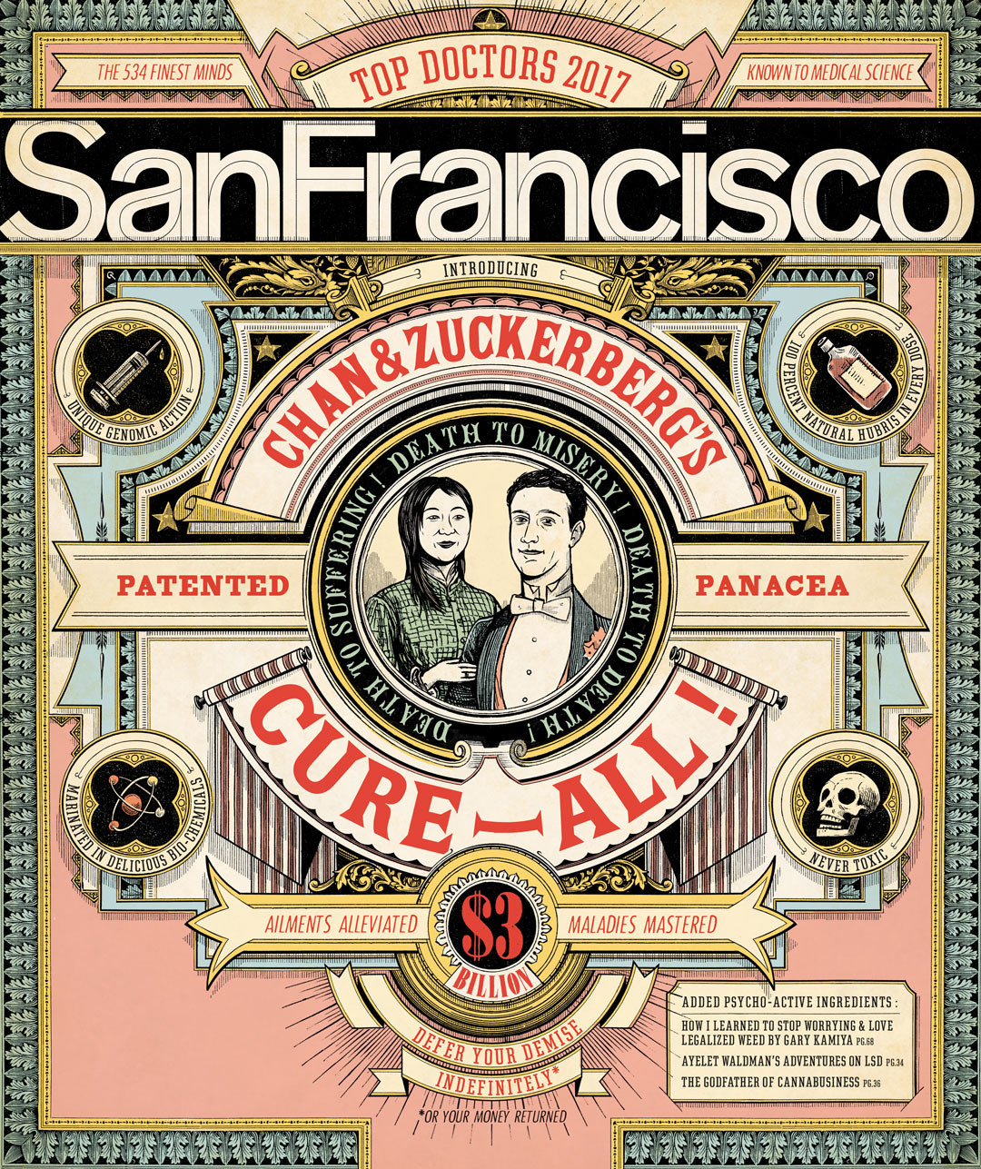 Von Beach San Francisco magazine cover illustration
