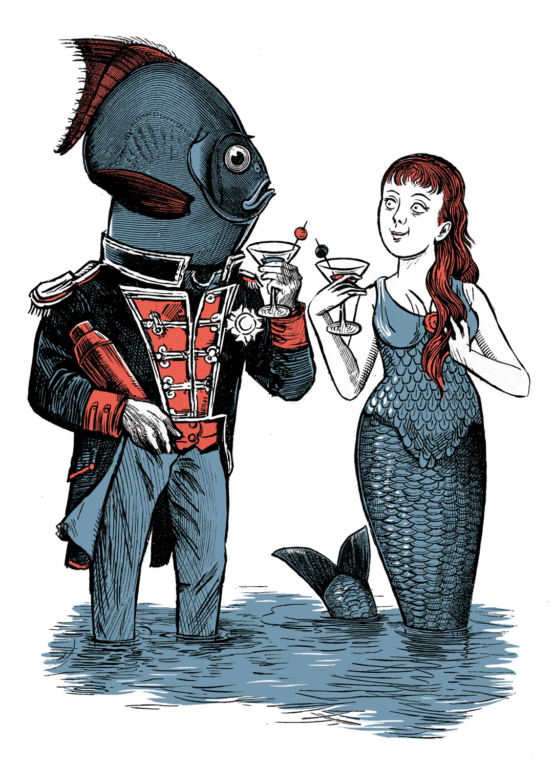 Von Beach Cocktail Menu illustration